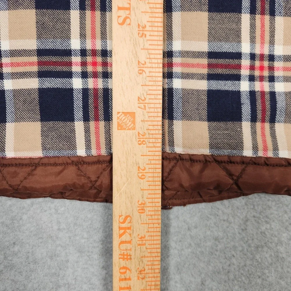 Vintage Insulated Flannel Shirt Mens Large Tab Blue Plaid Back Packer Outdoors